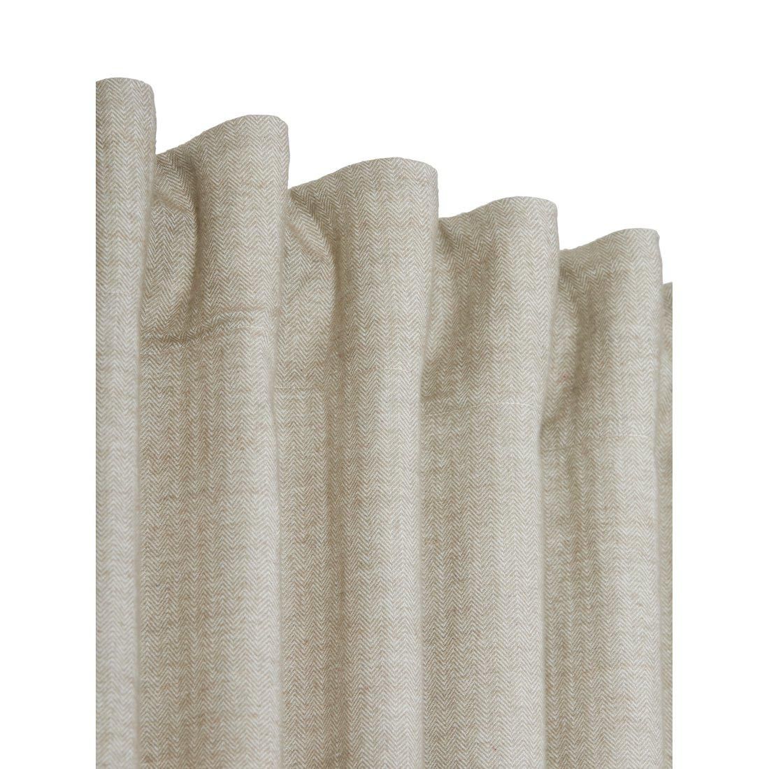 Svanefors Carin ett rött och beige gardinset med multiband mått 2 x 140 x 260 cm
