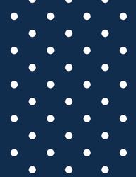 Dots en mörkblå vaxduk på metervara med vita prickar på metervara i bredd 140 cm