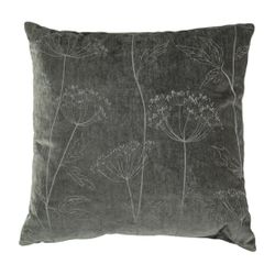 Noble house Twigg grå prydnadskudde sammet mått 45 x 45 cm
