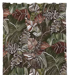 Cathy rostfärgat/grönt gardinset multiband Redlunds textil