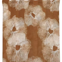 Fungus cognac/rostfärgat gardinset multiband Redlunds textil