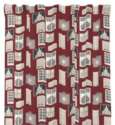 Julfönster röd julgardinset multiband Redlunds textil