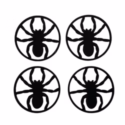 Noble house Halloween 4 st svarta glasunderlägg/coasters spindelmönster