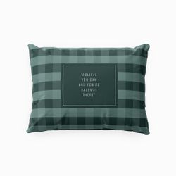 Checkers green grönt örngott 50 x 60 cm indusia design