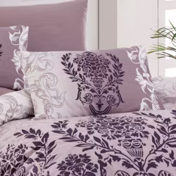 Dalyan purple örngott bomull 50 x 60 cm medaljongmönster Indusia design