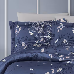 Living navy blue örngott bomullssatin mått 70 x 100 Indusia design