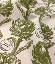 Fall Harvest metervara bomull vit grön Jakobsdals textil