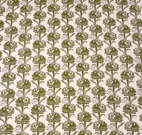 Fall Harvest metervara bomull vit grön Jakobsdals textil