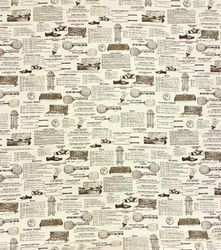 Outdoor games metervara bomull off-white/brun Jakobsdals textil
