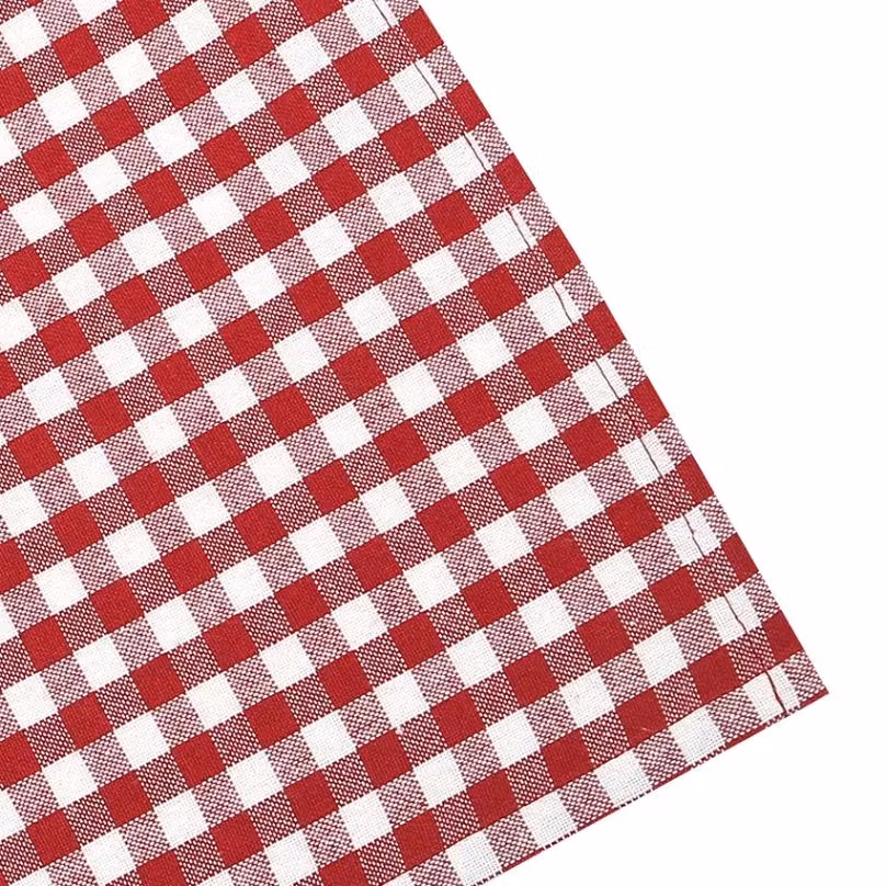 Kökshandduk Classic textile rödvitrutig återvunna textilier 50 x70 cm