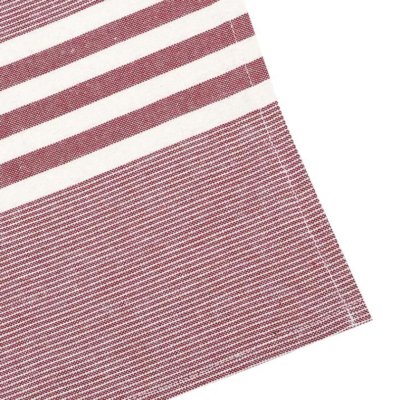 Kökshandduk Classic textile rödvitrandig återvunna textilier 50 x70 cm