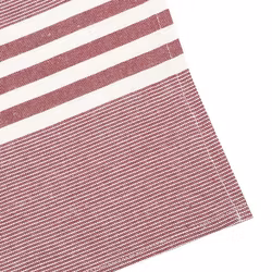 Kökshandduk Classic textile rödvitrandig återvunna textilier 50 x70 cm
