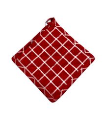 Grytlapp Classic textiles rödvitrutig återvunnet material