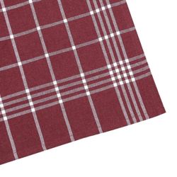 Classic textile vinröd vitrutig kökshandduk återvunna textilier 50 x70 cm