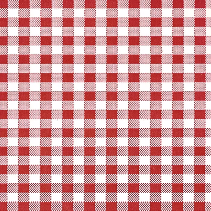 Köksruta rödvitrutig metervara vaxduk Redlunds textil