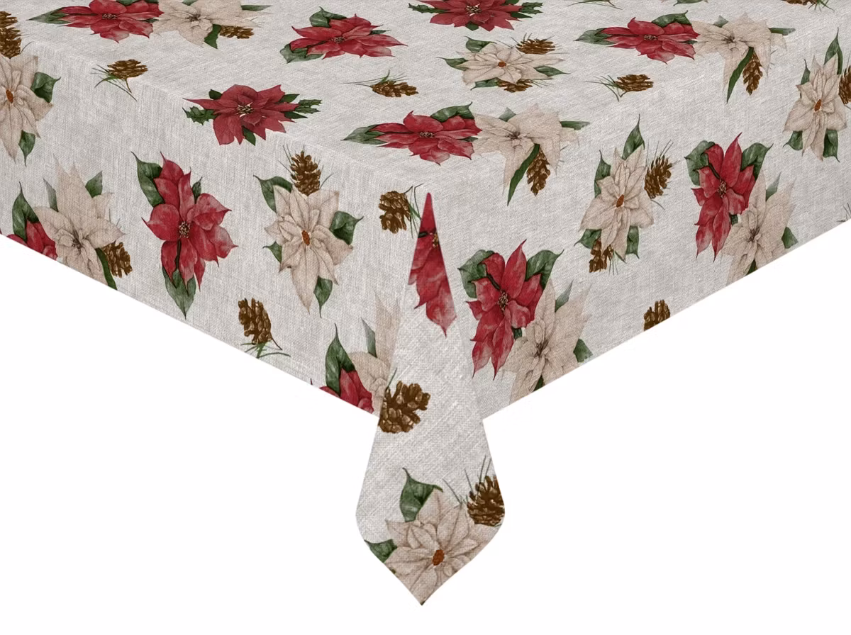 Julstjärna vit metervara vaxduk Redlunds textil