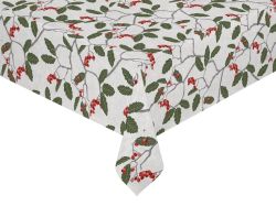 Winterberries vit vaxduk metervara Redlunds textil