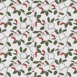 Winterberries vit vaxduk metervara Redlunds textil