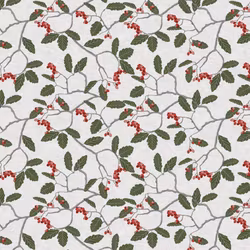 Winterberries vit vaxduk metervara Redlunds textil