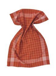 Classic textile rost och vitrutig kökshandduk återvunna textilier 50 x70 cm