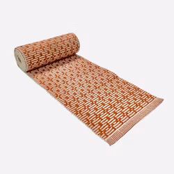 Stella smal offwhite/rost bordslöpare återvunna textilier i mått 15 x 140 cm Recycled by Wille