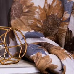 Sunflower linne guld gardinkappa öljetter Redlunds textil