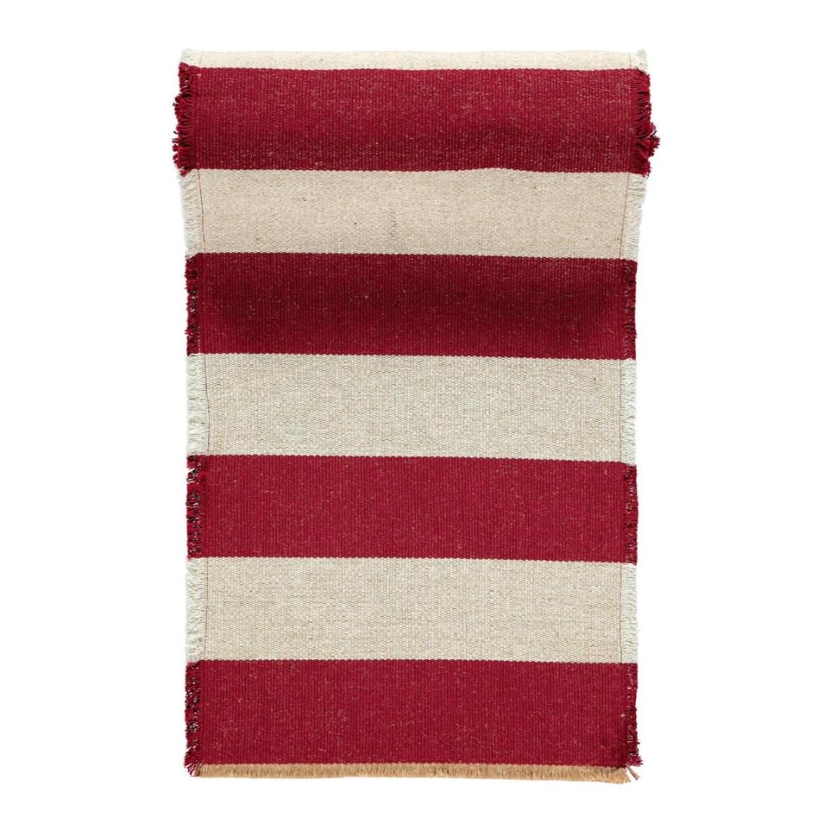 Noble house Jute Stripe long randig löpare röd natur 40 x 140 cm
