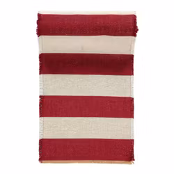 Noble house Jute Stripe long randig löpare röd natur 40 x 140 cm