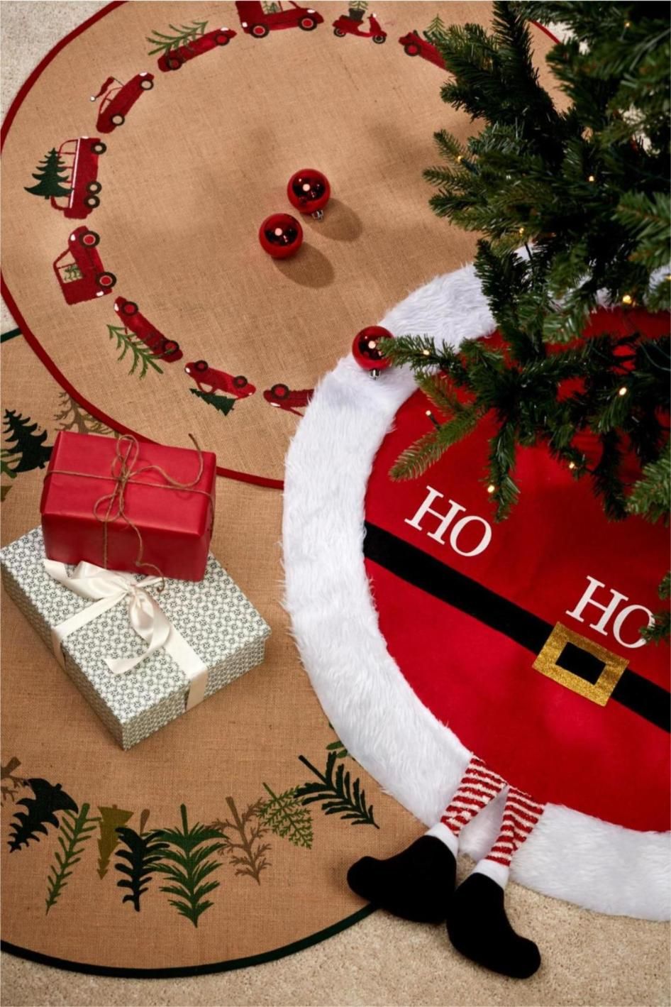 Noble House Santa Claus rund julgransmatta röd dia 90 cm
