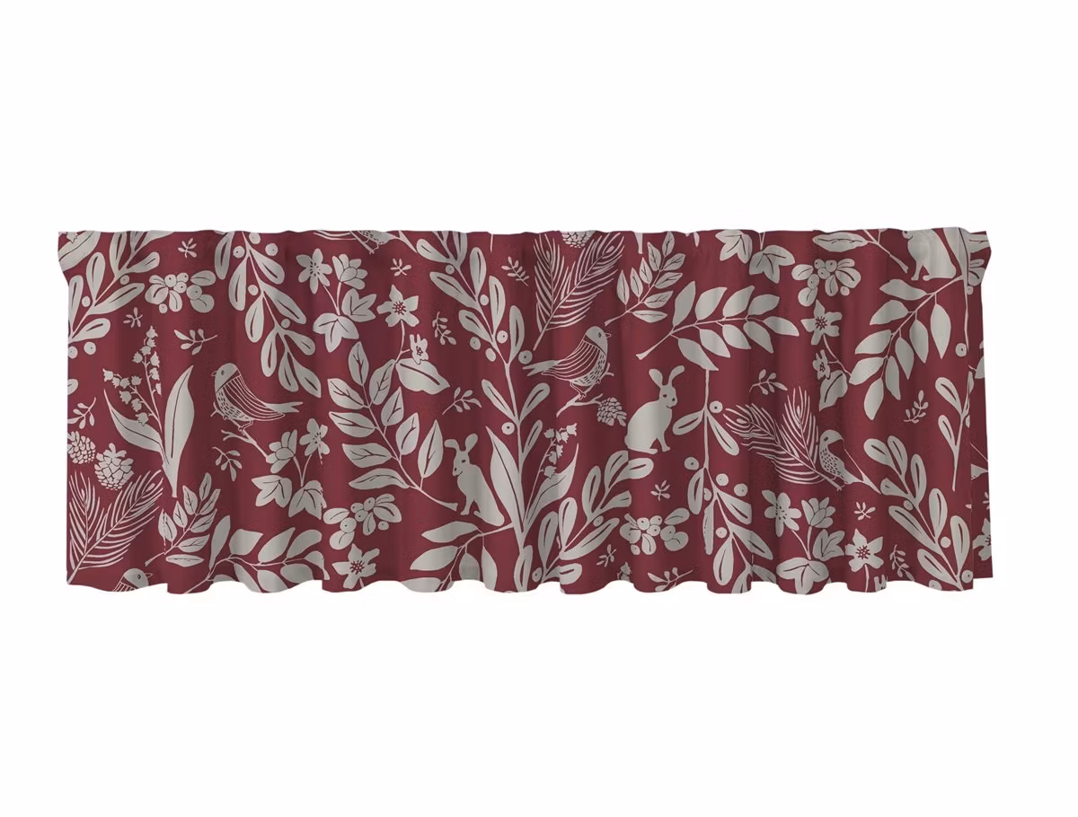Forest röd linnefärgad gardinkappa multiband Redlunds textil
