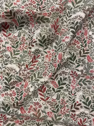Hage linnefärgad/röd metervara Redlunds textil