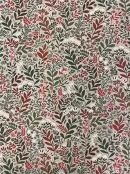 Hage linnefärgad/röd metervara Redlunds textil