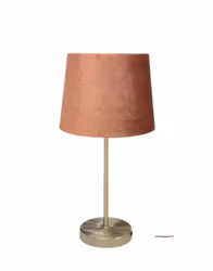 Sam en rund lampskärm i gammelrosa sammet med fäste för både E14 och E27 lampor från Stjernsund kollektion.