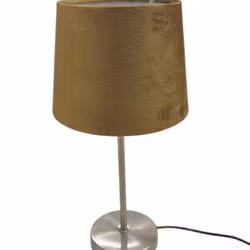 Sam en rund lampskärm i olivfärgad sammet med fäste för både E14 och E27 lampor från Stjernsund kollektion.