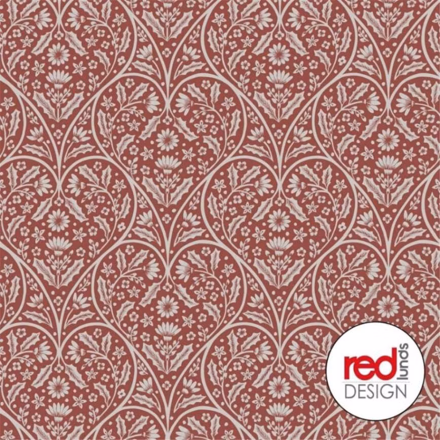 Svea en röd vaxduk på metervara i bredd 140 cm.