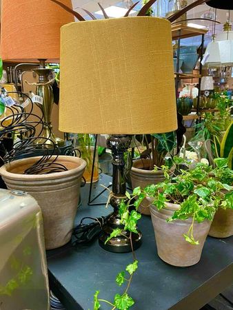 Lampskärm Grovlinne Höst/Gul Rund