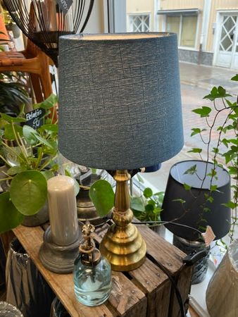 Lampskärm Grovlinne Blå