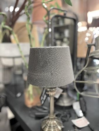 Lampskärm Sammet Grå med Mönster