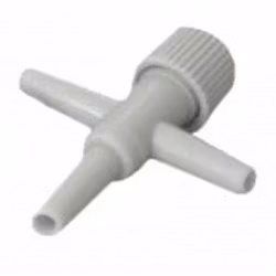 Reglerbar luftkran i plast 2-vägs för luftslang 4/6 mm