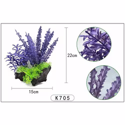 Plastväxt på rot Cryptocoryne blå / lila 21 cm