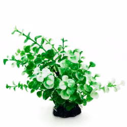 Plastväxt Limnobium grön / vita detaljer 19 cm