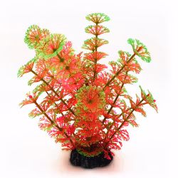 Plastväxt Cabomba rosa med grön topp 19 cm