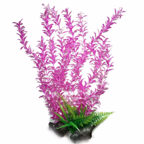 Plastväxt Rotala mörk pink med vita detaljer 55 cm