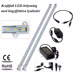 Akvariebelysning - Paket med 2 st LED-lister 26 cm