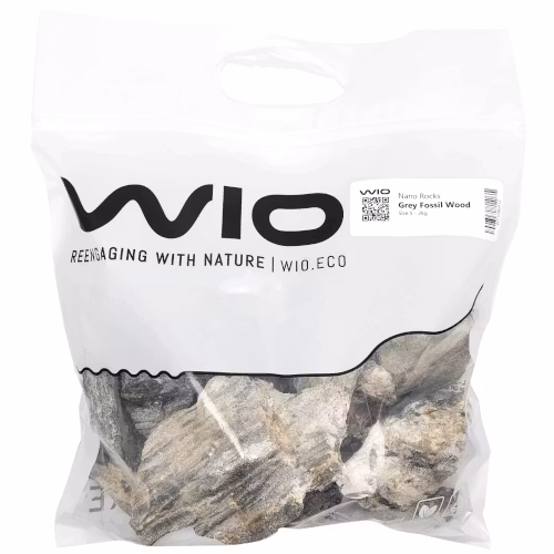 Nano sten - Grey Fossil wood rock - 8-15 st