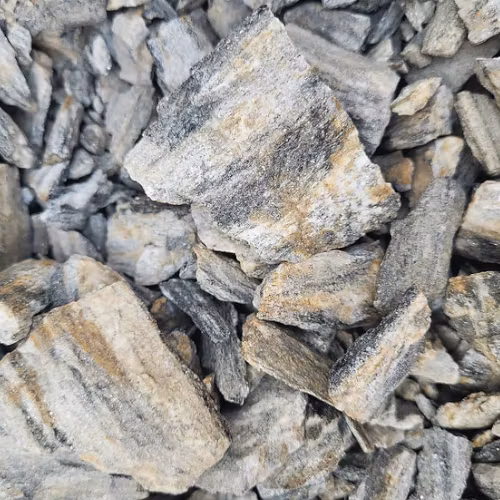 Sten - Grey Fossil Wood Rock - Stenpaket