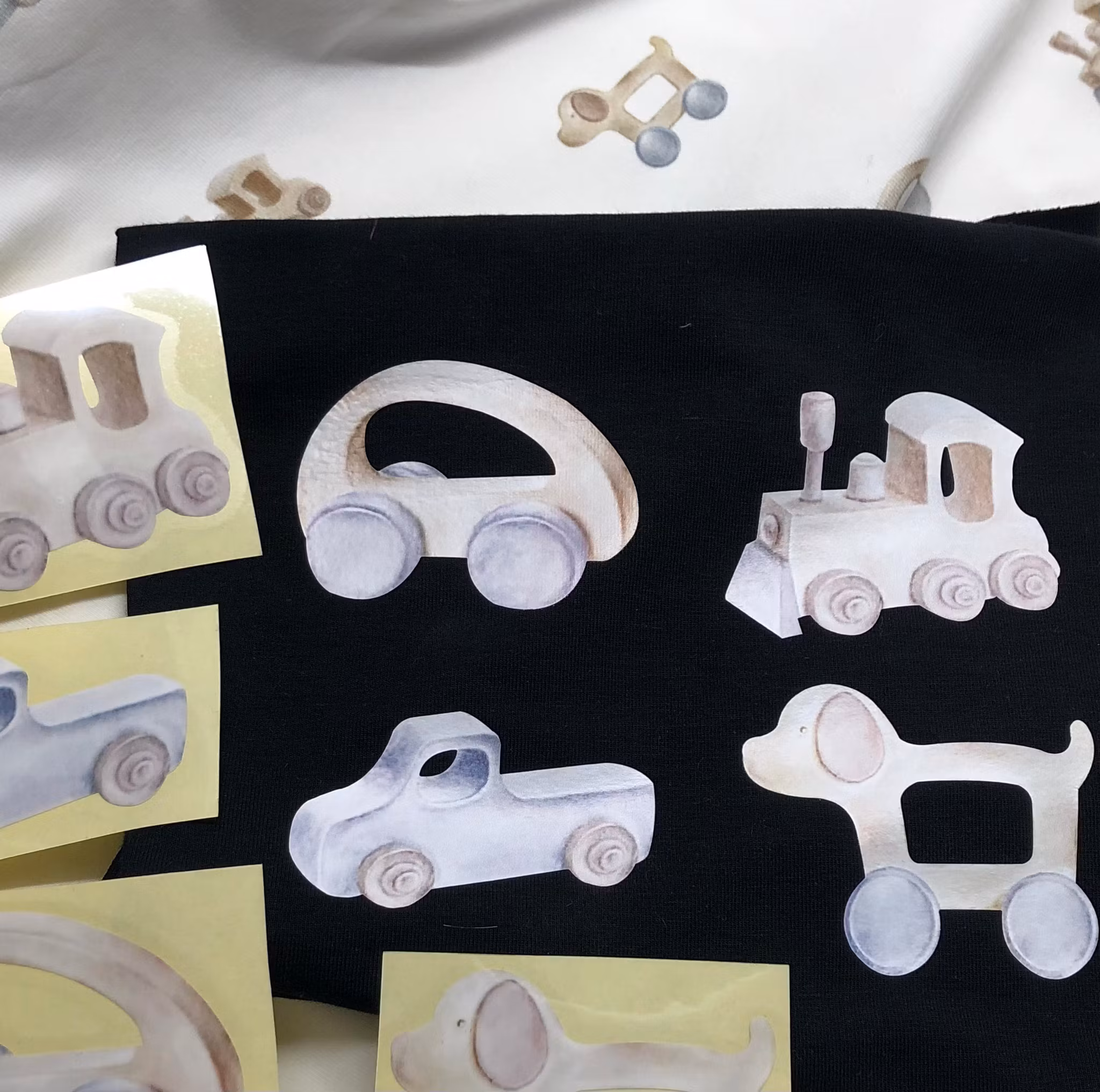 Strykemerker treleker blå bil