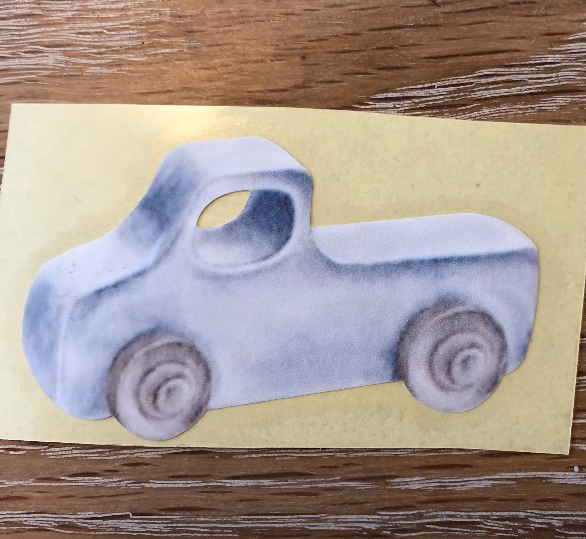 Strykemerker treleker blå bil