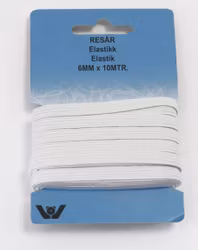 Strikk, 6 mm a 10 meter hvit