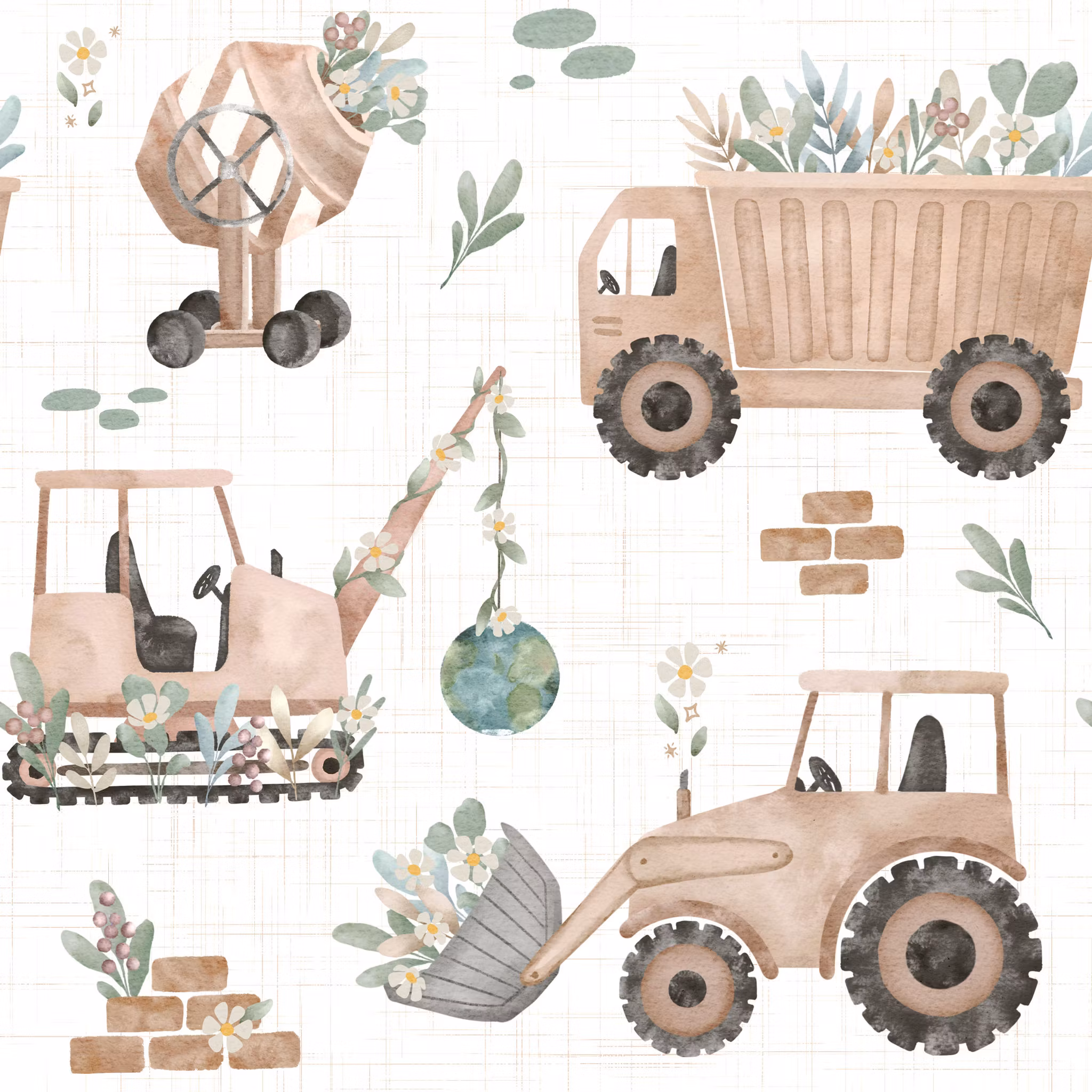 Jersey gravemaskiner med planter